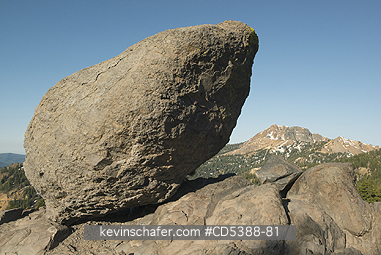 CALIFORNIA, SCENIC: Glacial Erratic and Brokeoff Mountain (9235 ft) , Lassen Volcanic National Park, California