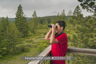 OREGON, PEOPLE: Theo Braibish, aged 12, Fve Mile Butte lookout, Mt. Hood National Forest, Oregon MR