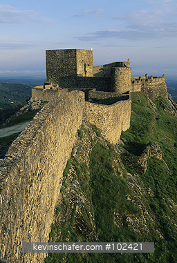 PORTUGAL: Portugal, Marvao, Fortified hill town at sunset. Alentejo region