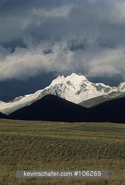 PERU: Peru, Andes, Pongos Peak, at 5580 meters, Cordillera Blanco, open puna below.
