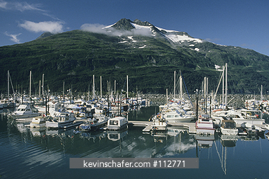 ALASKA, KENAI PENINSULA: Whittier, gateway to Prince William Sound, Whittier harbor.