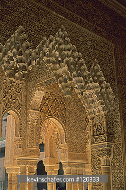 SPAIN, GRANADA: Alhambra, legendary Moorish Palace, interior details.