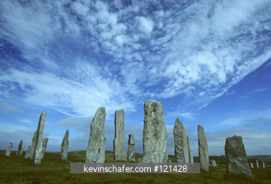 SCOTLAND: Outer Hebrides, Neolithic, Callanish Stone Circle, Isle of Lewis, summer solstice sunset.