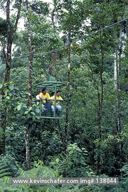 COSTA RICA: People riding Rainforest Aerial Tram   near Braulio Carrillo National Park.