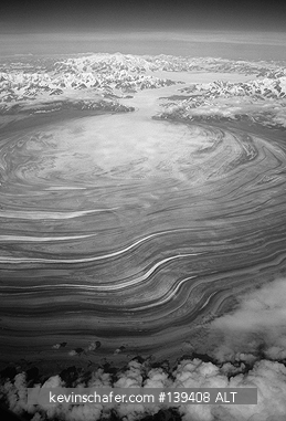 ALASKA: Malaspina Glacier, aerial of classic Piedmont Glacier.