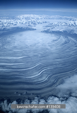 ALASKA: Malaspina Glacier, aerial of classic Piedmont Glacier.