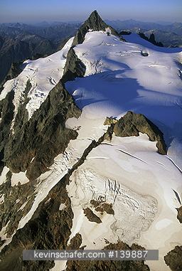 WASHINGTON STATE: USA, Washington State, North Cascades National Park, Mount Shuskan, 9127 feet, Aerial of summit.