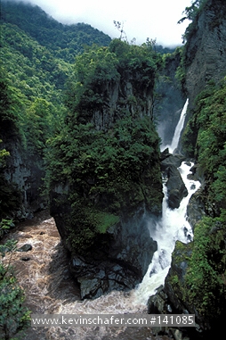 ECUADOR: Ecuador, Andes Mountains, Pailon del Diablo Waterfall, Rio Verde, Threatened by dam project.