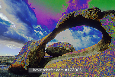 CALIFORNIA, SIERRA NEVADA: USA, California, Alabama Hills, Eastern Sierra Nevada Mountains, Granite arch and rocks.