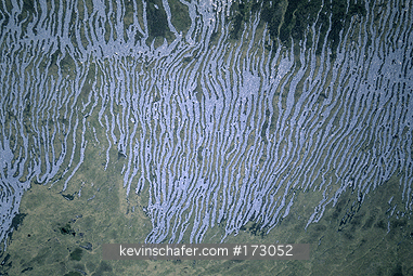 FALKLAND ISLANDS: Falkland Islands, Aerial of stone runs, unexplained formations.