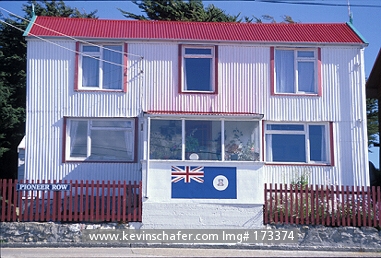 FALKLAND ISLANDS: Falkland Islands, Building in Port Stanley, the capital city of the Falklands.