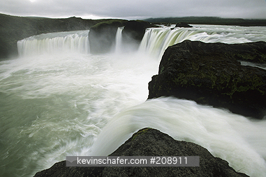 ICELAND, SCENIC: Godafoss Waterfall (Waterfall of the Gods) Skjalfandafljot River, North Coast.