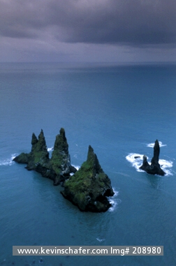 ICELAND: Iceland, Vik a Myrdal, Southernmost town in Iceland, Reynisdrangar sea stacks.