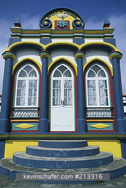 PORTUGAL: Portugal, Azores Islands, Terceira Island, Praia da Vitoria, Imperio, Decorated chapel used in Espiritu Santo festival.
