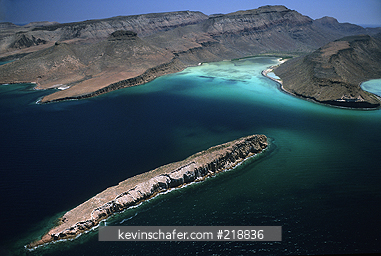 MEXICO, BAJA: Isla Espiritu Santo/Partida, aerial of spectacular natural reserve in Sea of Cortes.