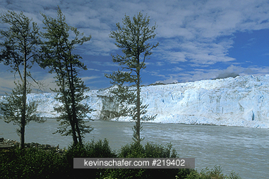ALASKA, INTERIOR: Copper River Delta, Childs Glacier, glacier calves into Copper River near Cordova.