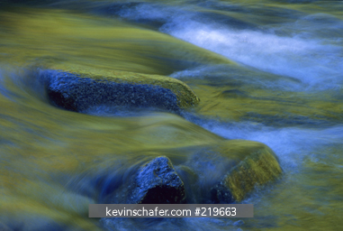 NEW HAMPSHIRE, USA: White Mountains National Forest, fall color on Swift River, Kancamagus Highway.