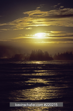 CANADA, BRITISH COLUMBIA: Vancouver Island, Tofino area at sunset, Pacific Rim National Park, Pacific Ocean.