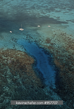 BELIZE: Hol Chan Marine Reserve, aerial of reserve.