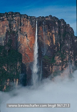  VENEZUELA: Angel Falls, tallest on earth at 3,212 feet, cascading down to mist-filled base, Canaima National Park.