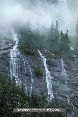 LOCATION  USA, ALASKA, SCENIC: Misty Fiords National Monument Waterfall on Granite