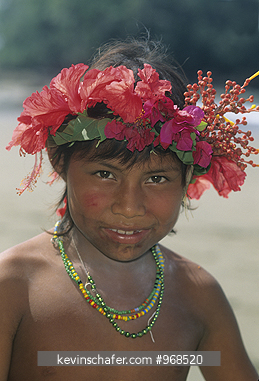 PANAMA, PEOPLE: Portrait of Choko Indian child, Darien Gap, Panama.