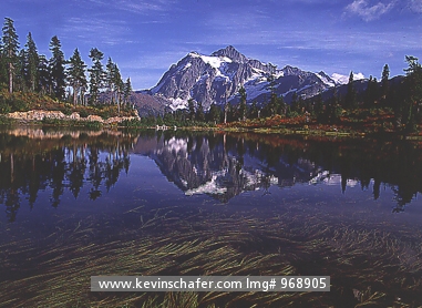 WASHINGTON: USA, Washington State, Mt. Shuksan in fall, 9,127 feet high, North Cascades National Park.