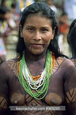 PANAMA, PEOPLE: Portrait of Choko Indian woman, Darien Gap, Panama.