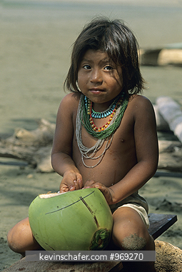 PANAMAN, PEOPLE: Portrait of Choko Indian child, Darien Gap, Panama.