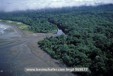 COSTA RICA: Costa Rica, Corcovado National Park, Aerial of the Sirena area.