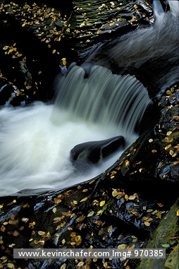 NEW YORK STATE: USA, New York State, Watkins Glen State Park, Stream in autumn.