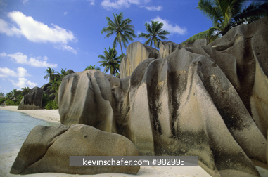 SEYCHELLES ISLANDS: Granite Boulders, La Digue Island, Indian Ocean.